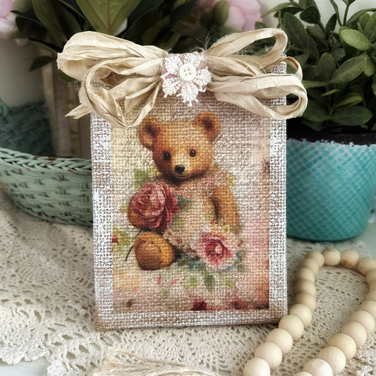 Teabag Paper with Shabby Bear Printable