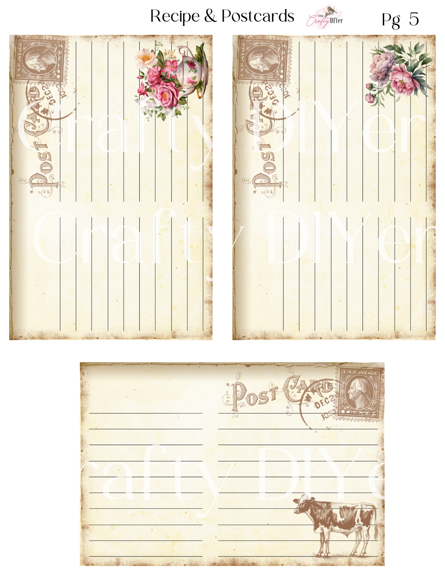 Recipe & Postcards Digital Printables (April 2024 DPC Exclusive)