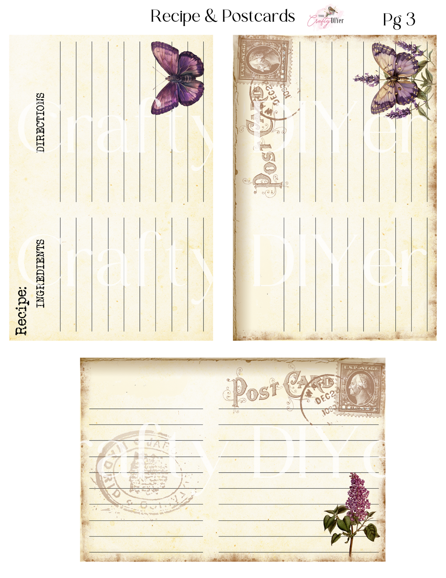 Recipe & Postcards Digital Printables (April 2024 DPC Exclusive)