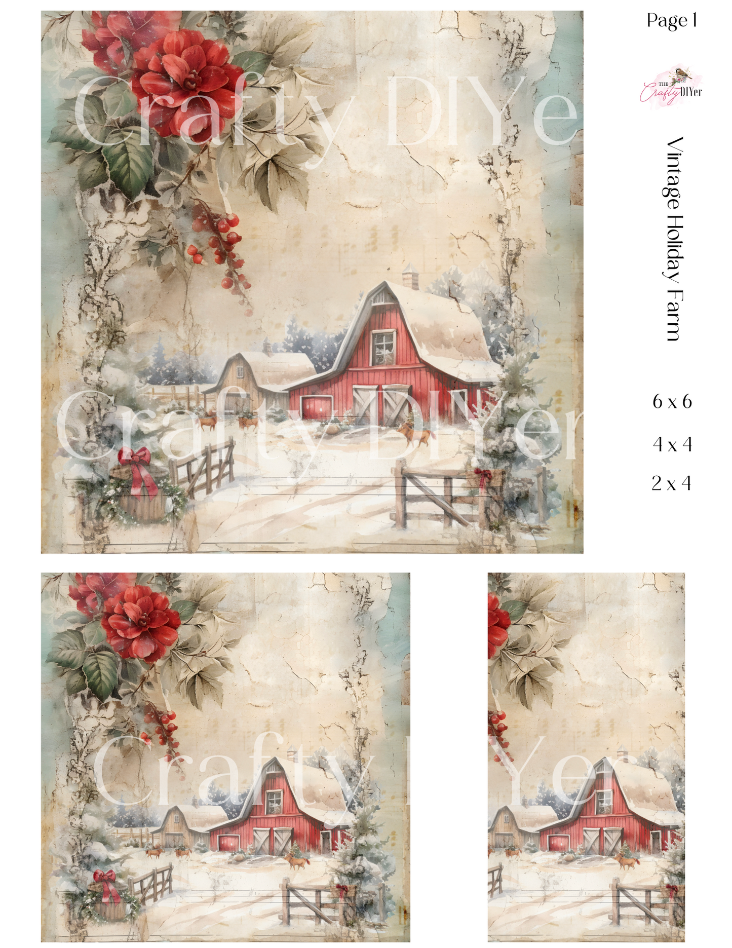 Vintage Holiday Farm Digital Printables