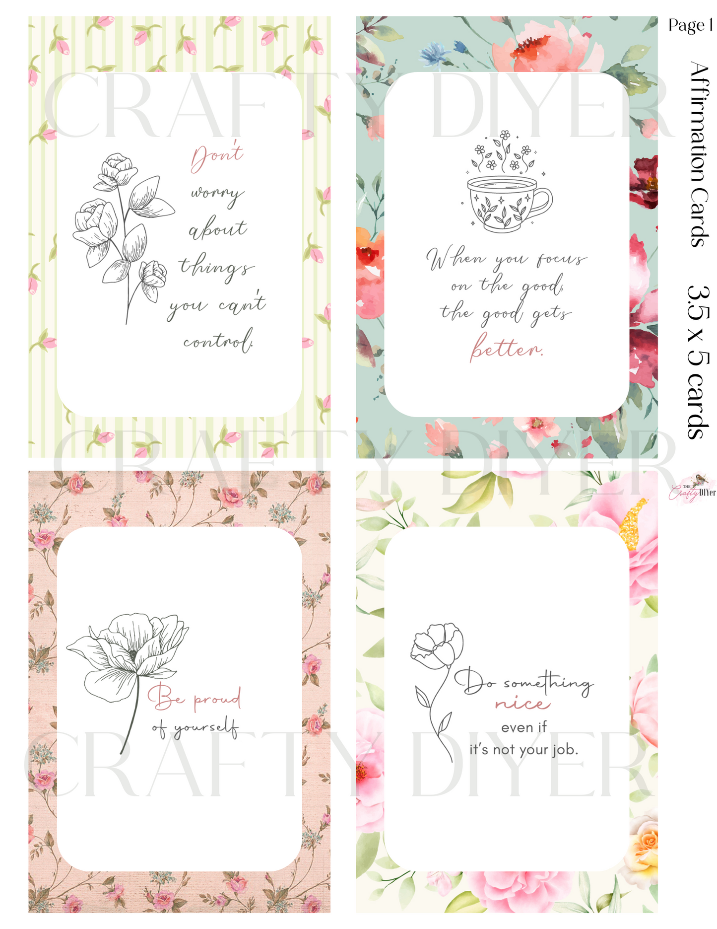 Affirmation Cards Digital Printables