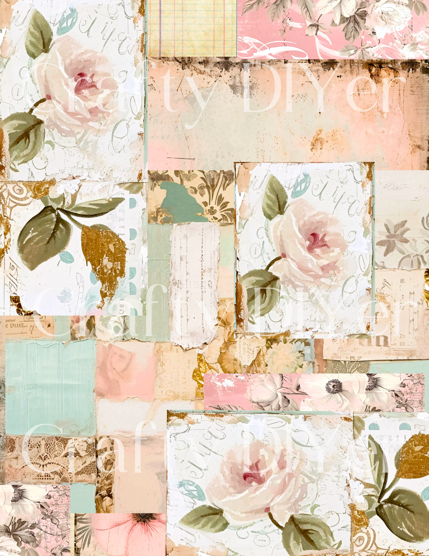 Scrapbook Paper Collage Digital Printables