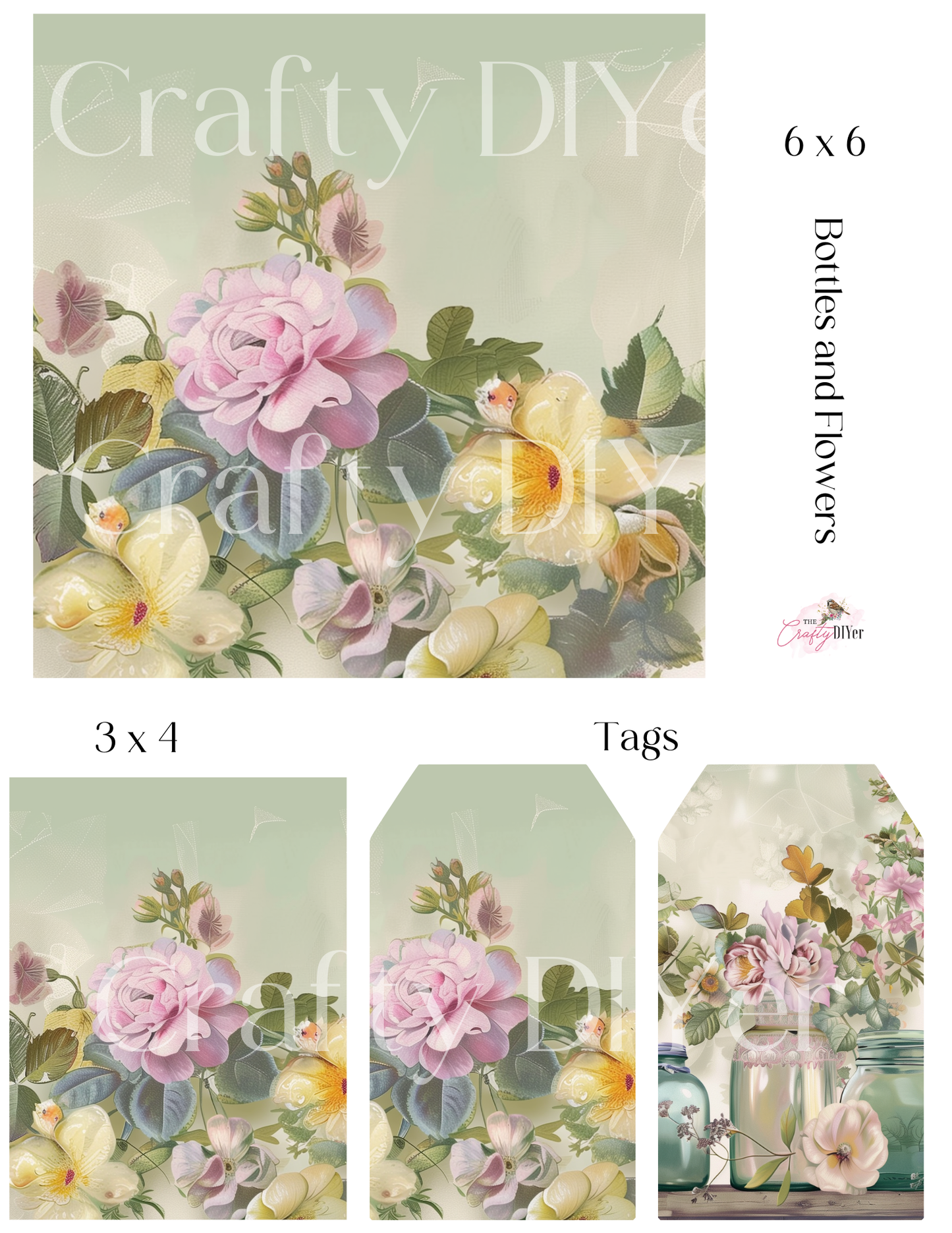 Bottles and Flowers Digital Printables (June 2024 DPC Exclusive)