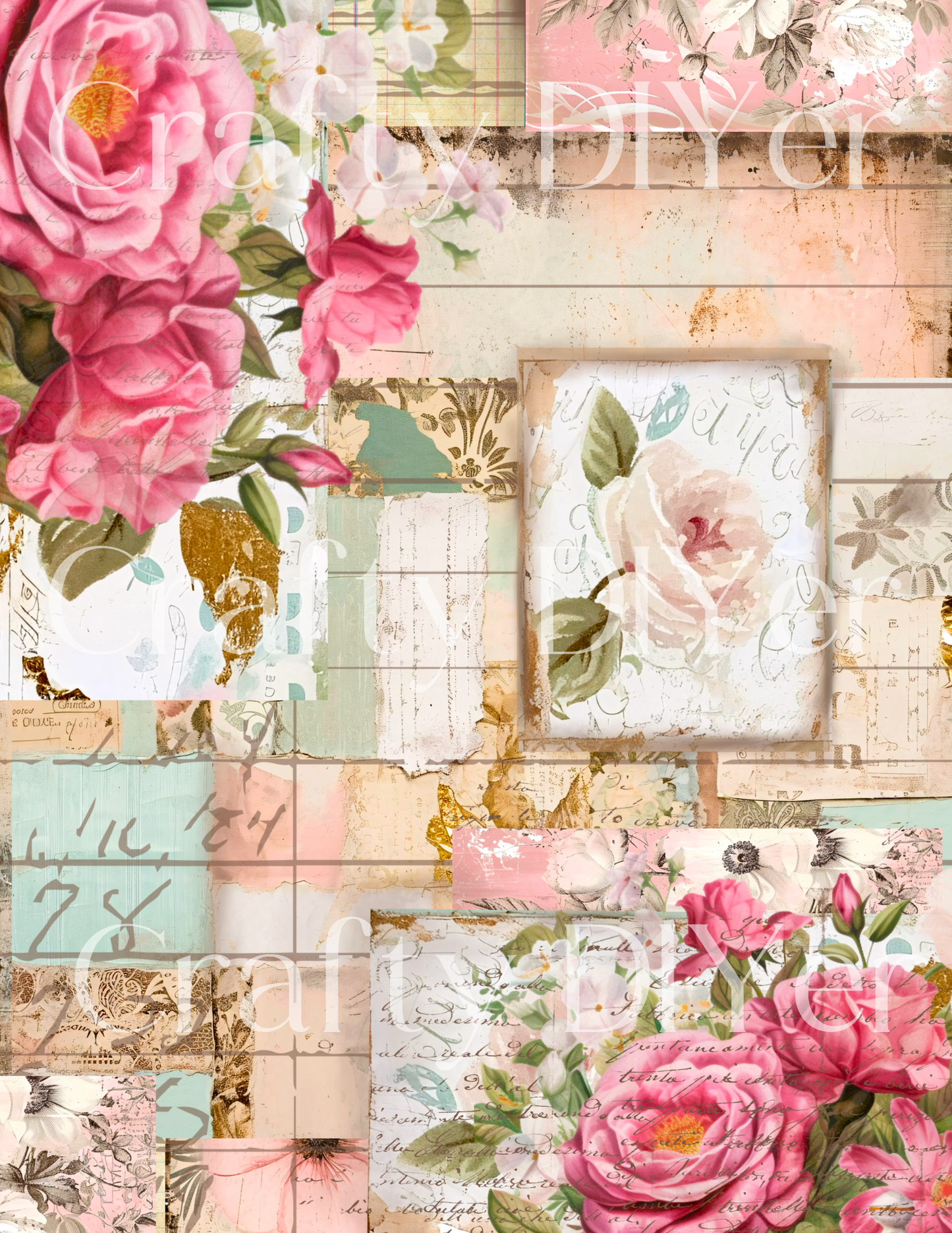 Scrapbook Paper Collage Digital Printables