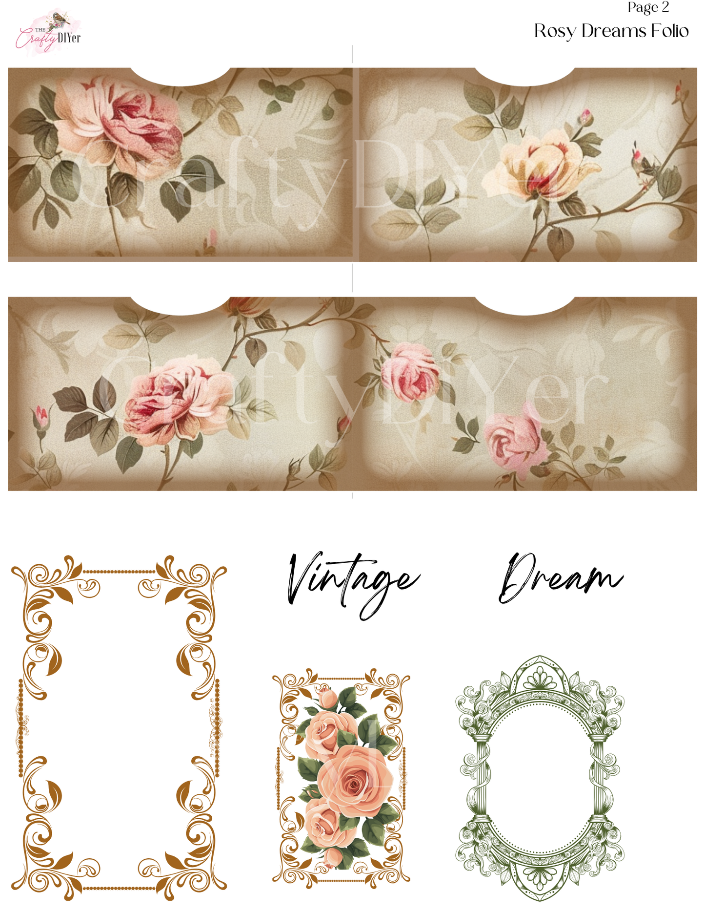 Rosy Dream Folio Digital Printables