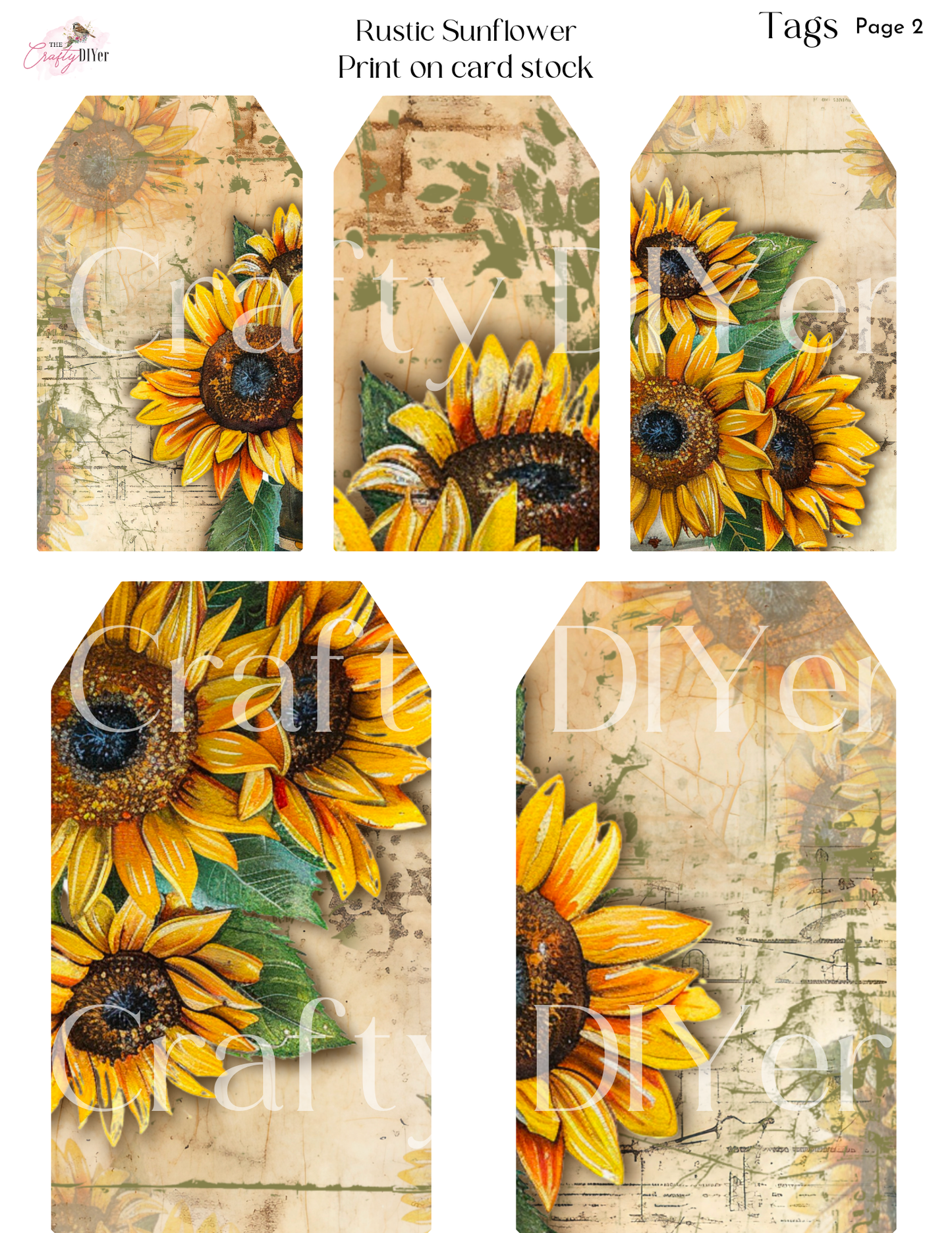 Rustic Sunflower Digital Printables