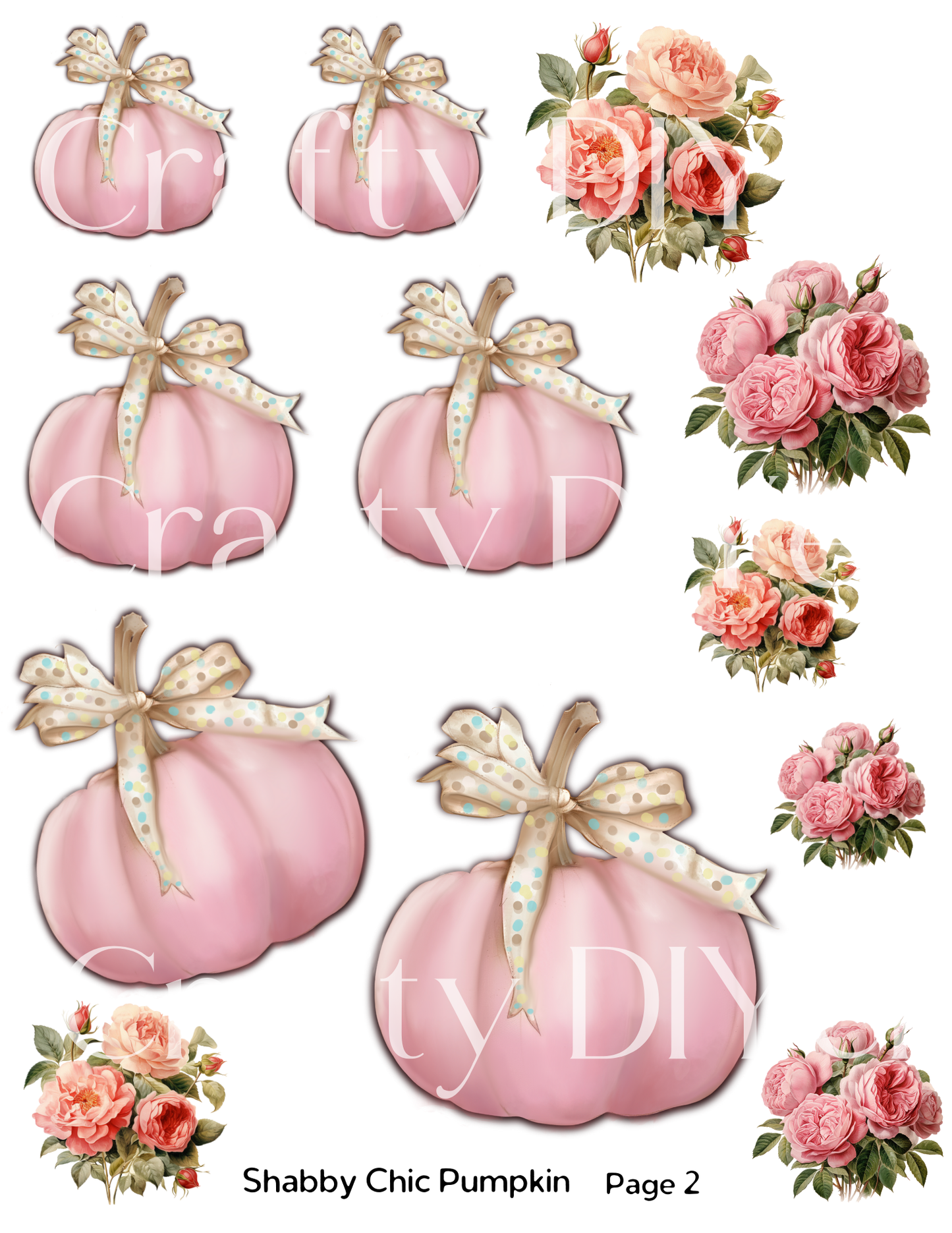 Shabby Pink Pumpkins Digital Printables