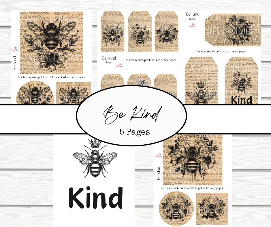 Bee Kind Digital Printables
