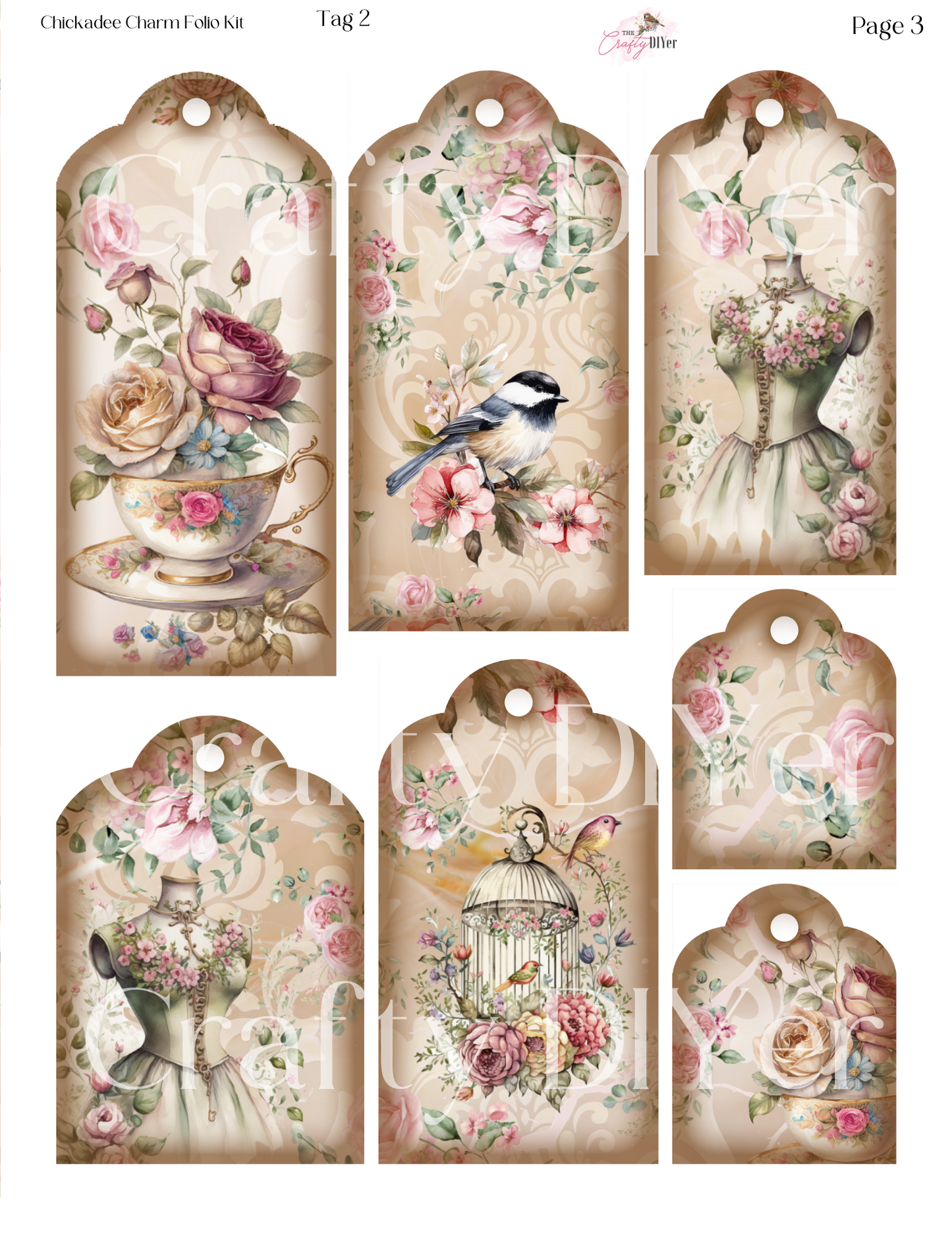 Chicadee Charm Folio Kit Digital Printables (January 2024 DPC Exclusive)