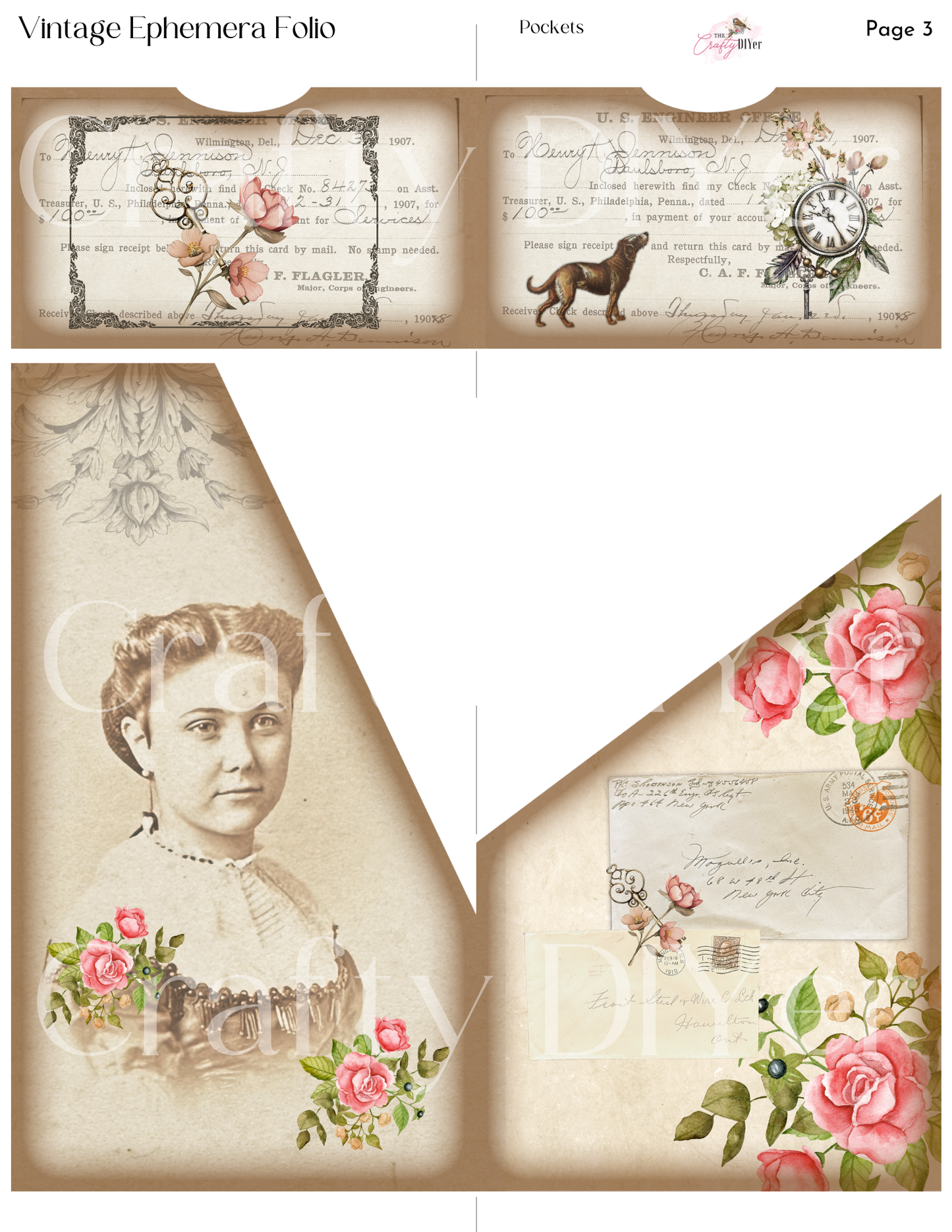 Vintage Ephemera Folio Kit Digital Printables