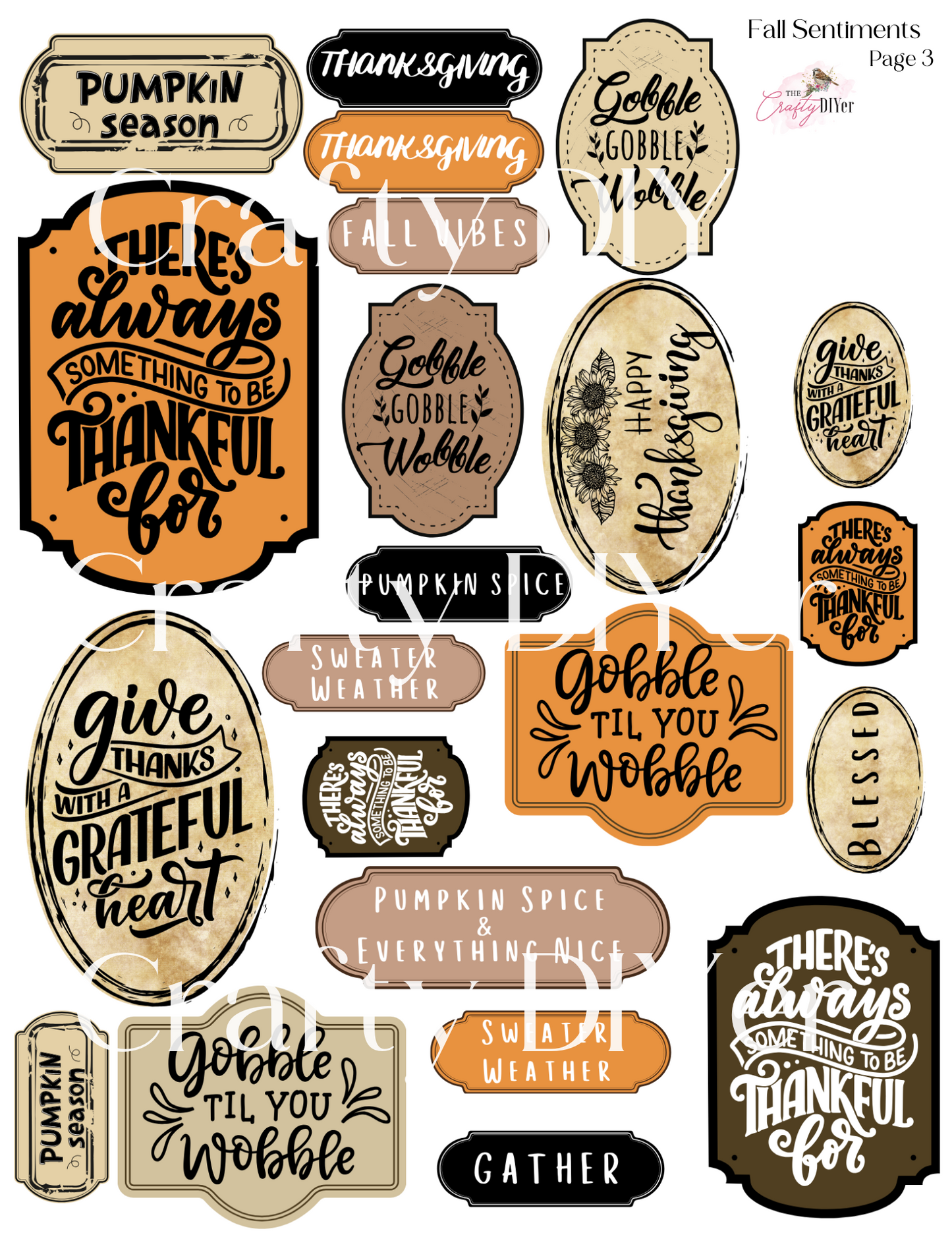 Fall Sentiments Digital Printables