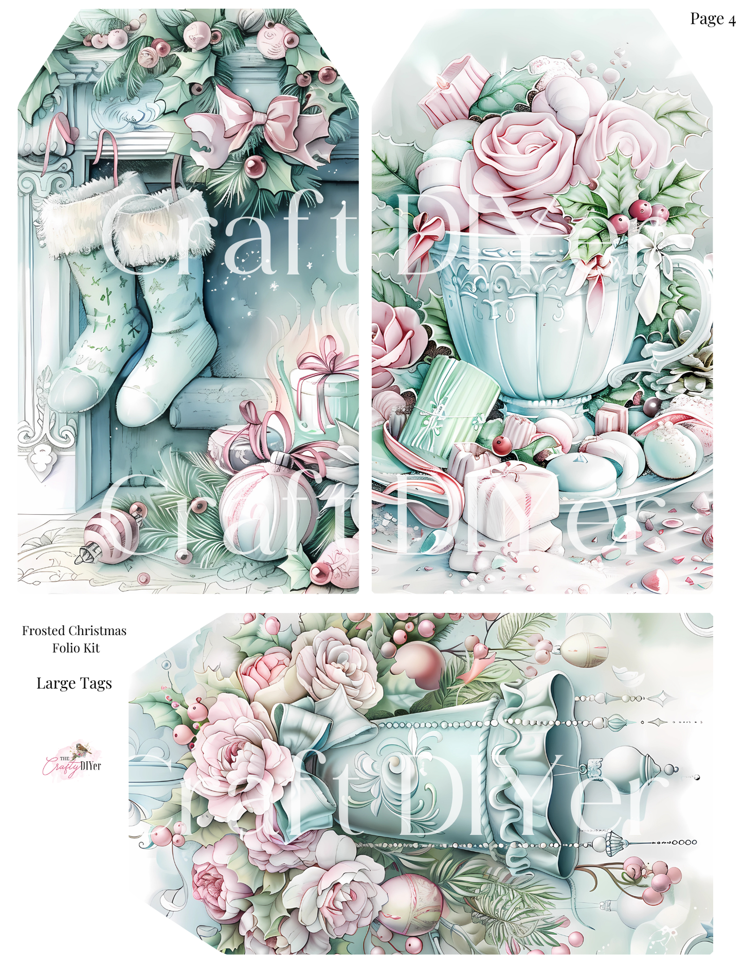 Frosted Christmas Folio Kit Digital Printables