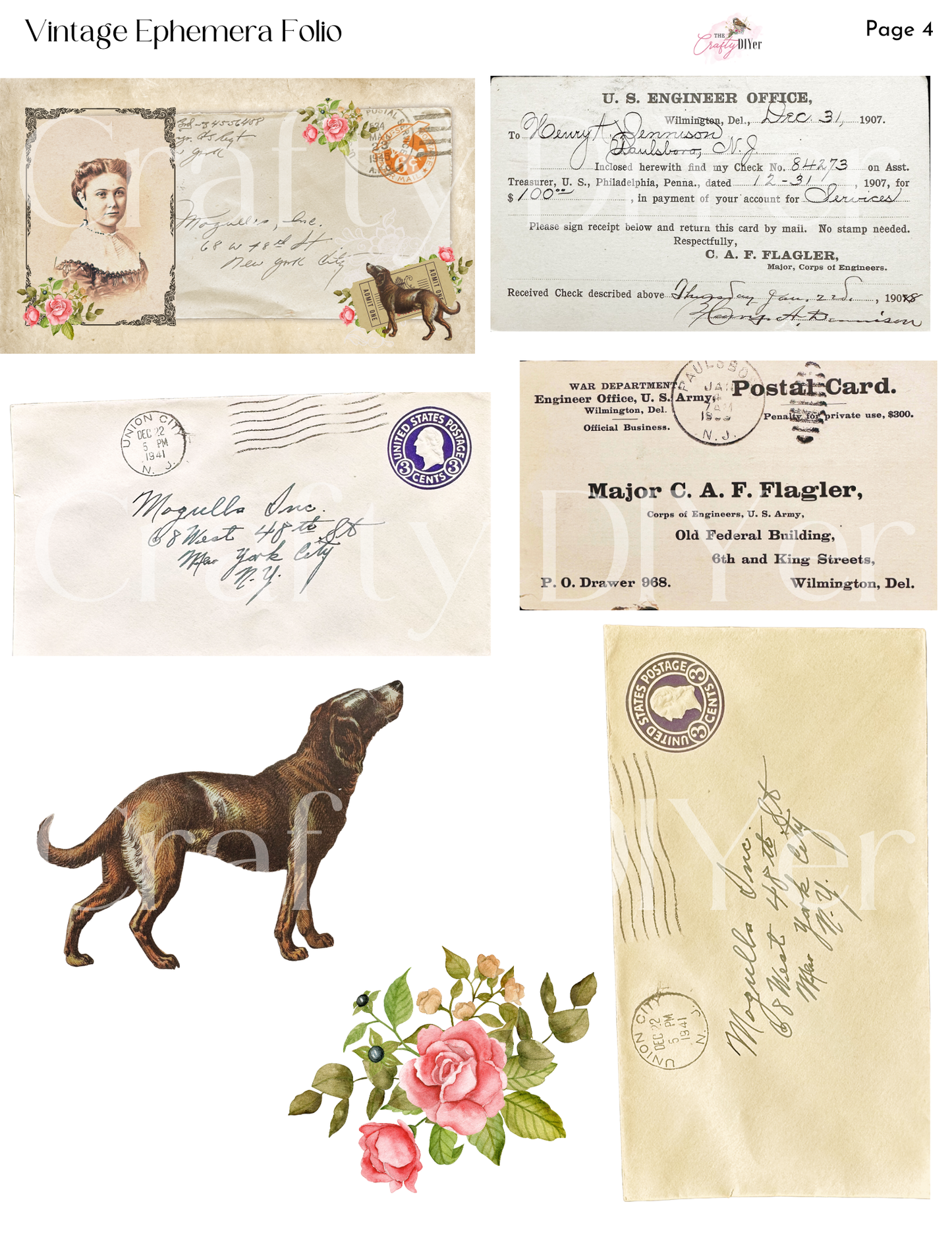 Vintage Ephemera Folio Kit Digital Printables