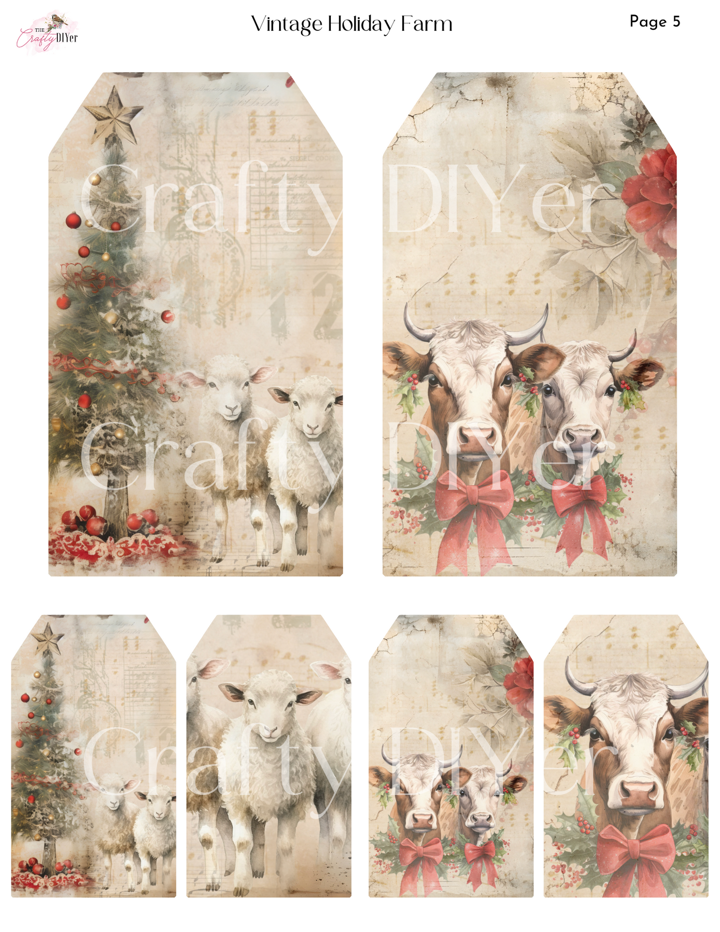 Vintage Holiday Farm Digital Printables