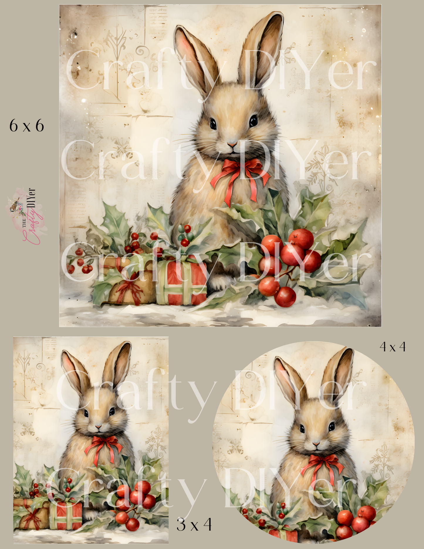 Holiday Hare Digital Print