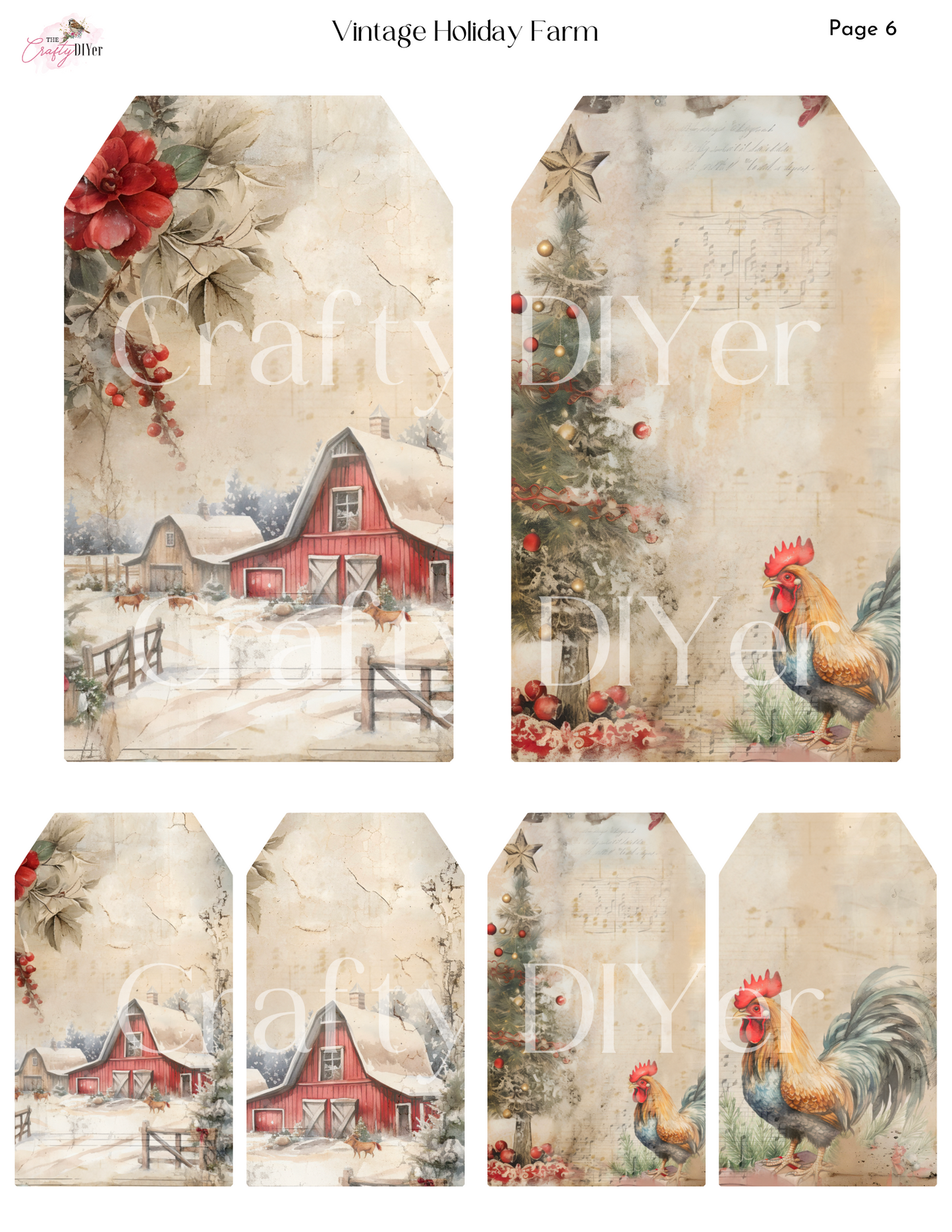 Vintage Holiday Farm Digital Printables