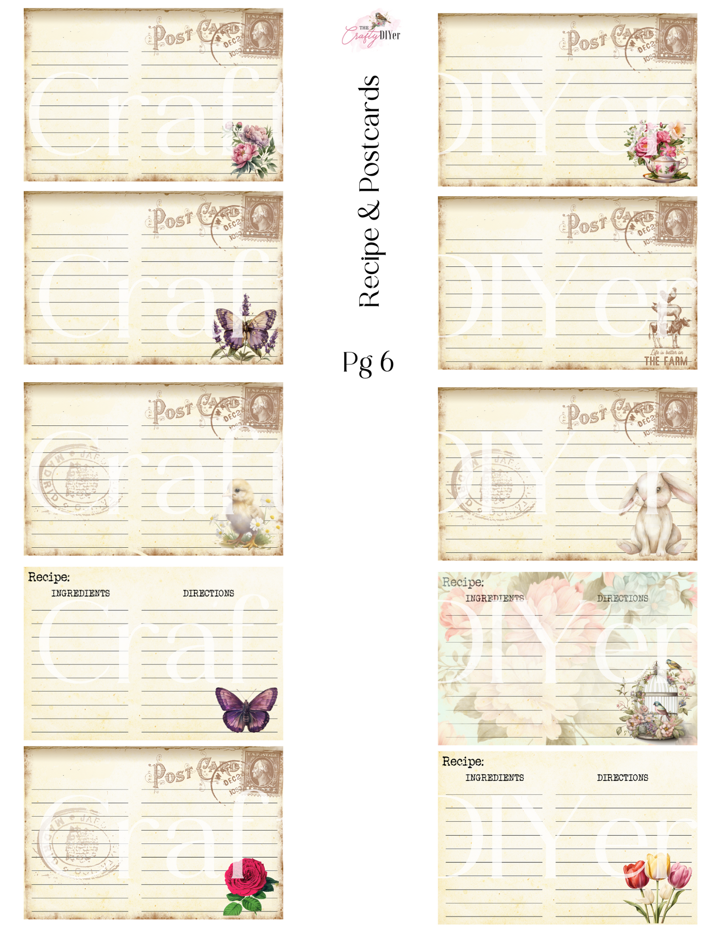 Recipe & Postcards Digital Printables (April 2024 DPC Exclusive)