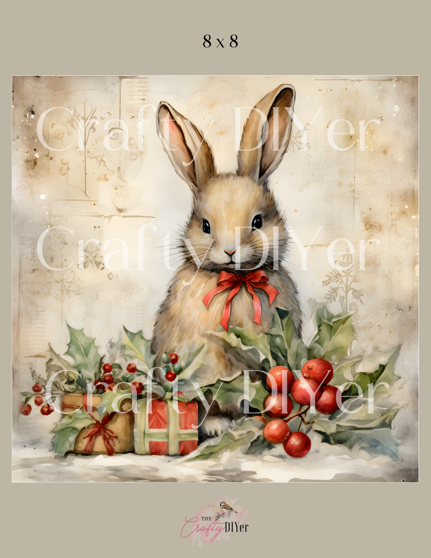 Holiday Hare Digital Print