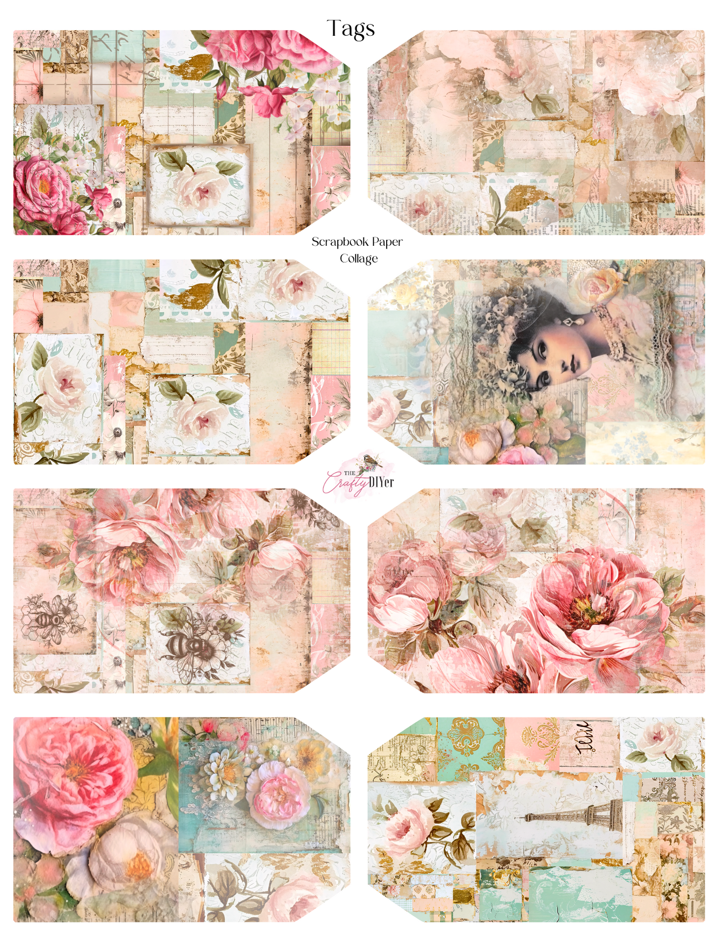 Scrapbook Paper Collage Digital Printables