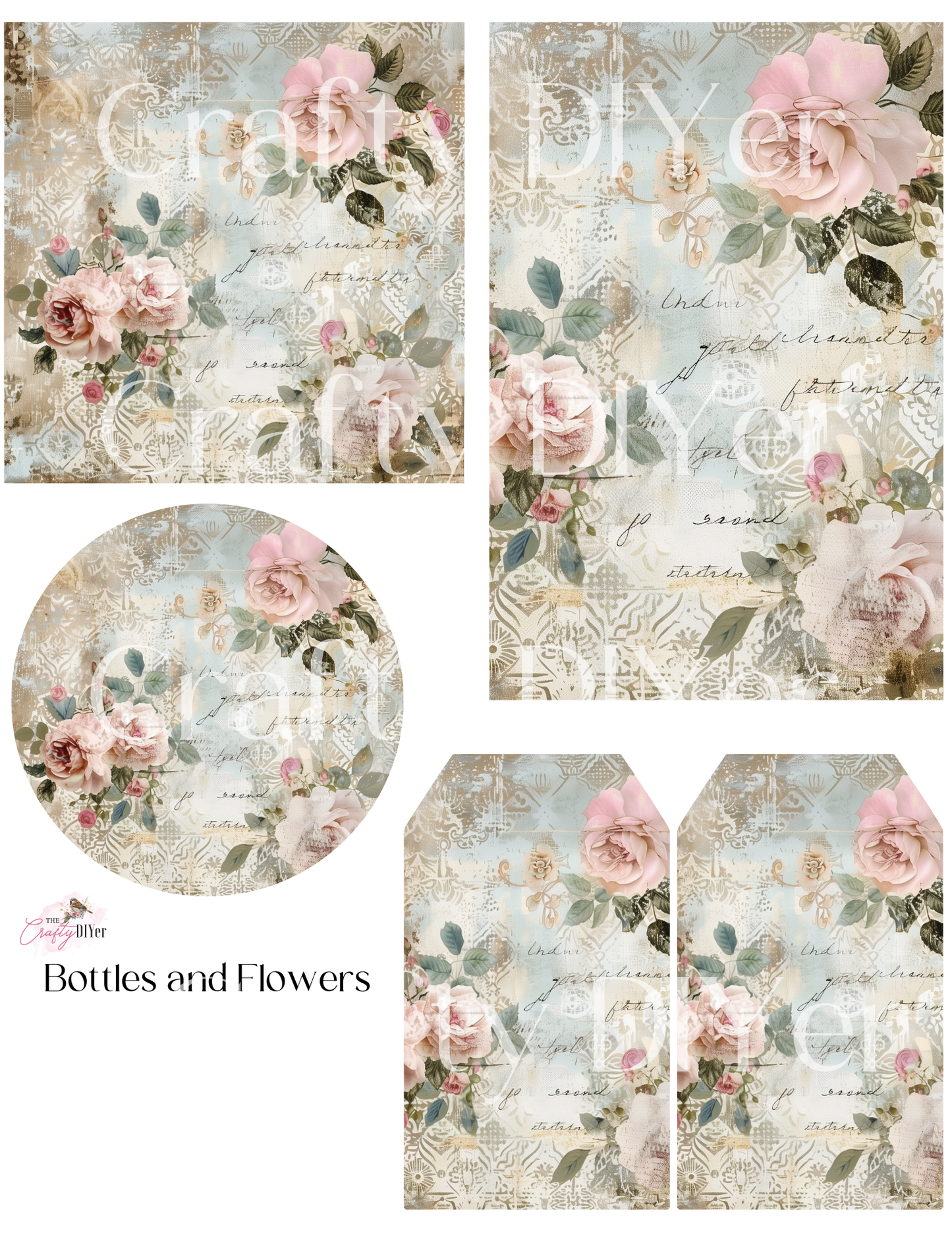 Bottles and Flowers Digital Printables (June 2024 DPC Exclusive)