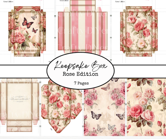 Keepsake Box Rose Edition Digital Printables