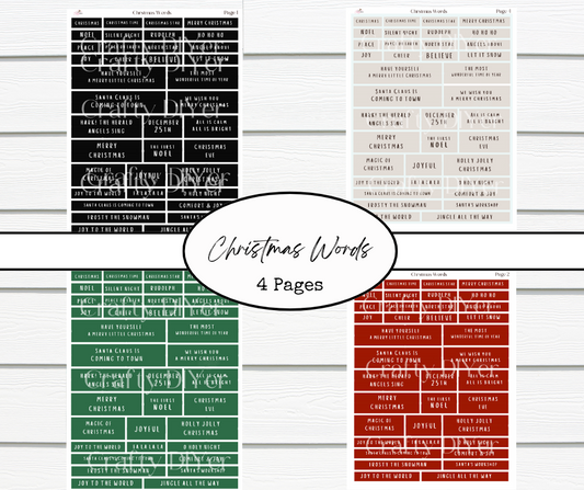 Christmas Words Digital Printables