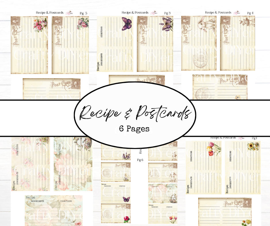 Recipe & Postcards Digital Printables (April 2024 DPC Exclusive)