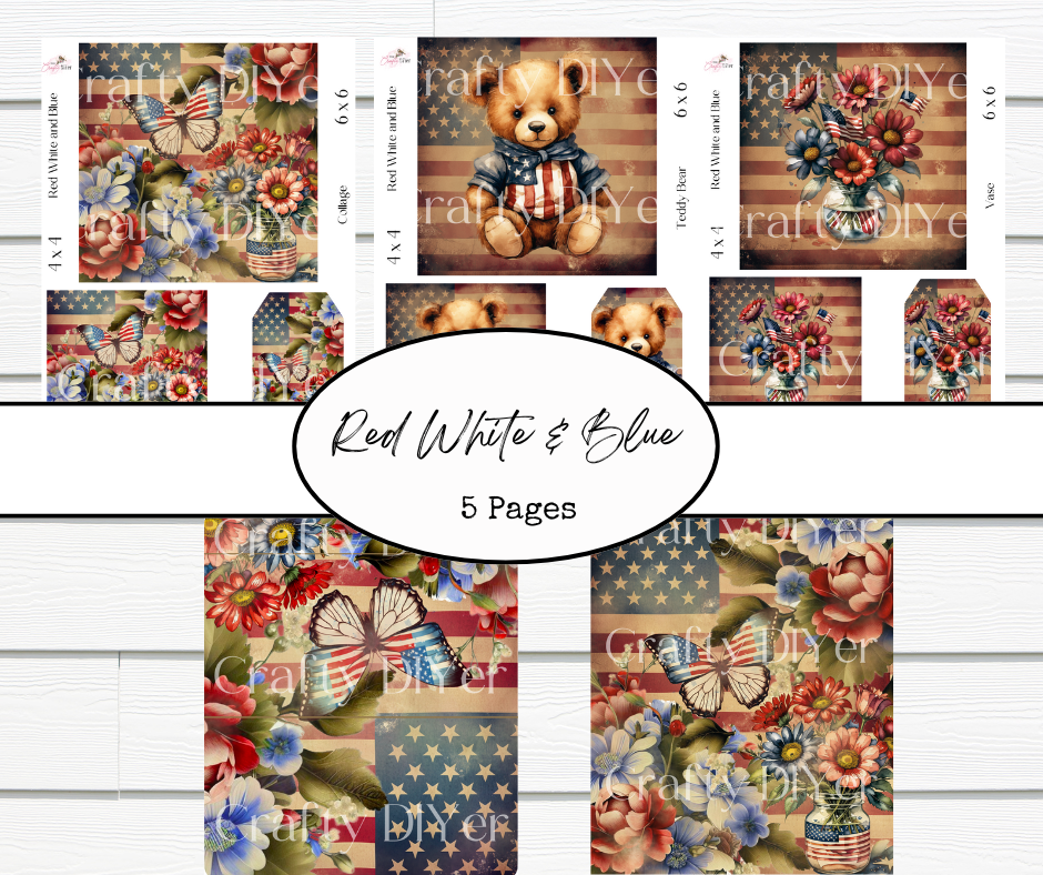 Red, White, and Blue Digital Printables