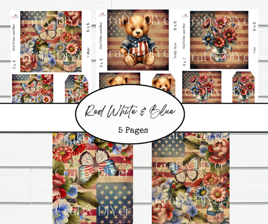 Red, White, and Blue Digital Printables