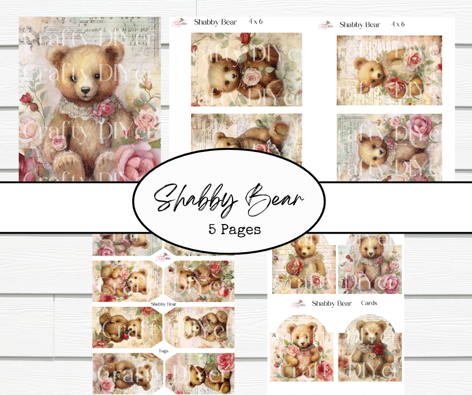 Shabby Bear Printables