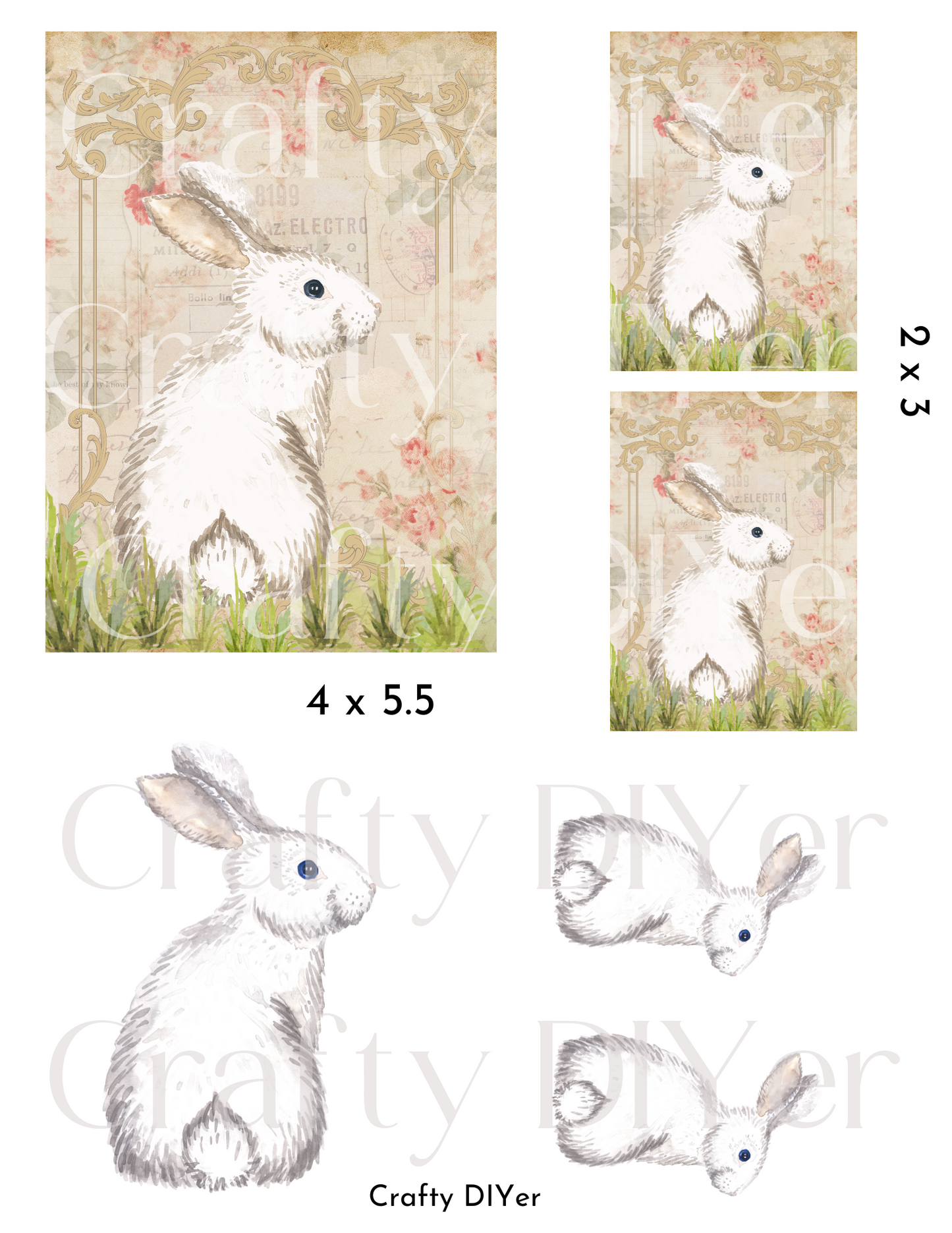 Bunny Printable's 4 pages 8 x 10