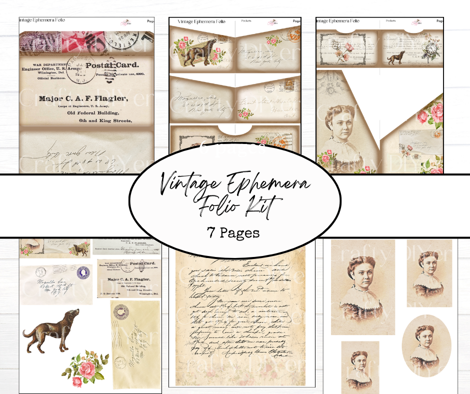 Vintage Ephemera Folio Kit Digital Printables