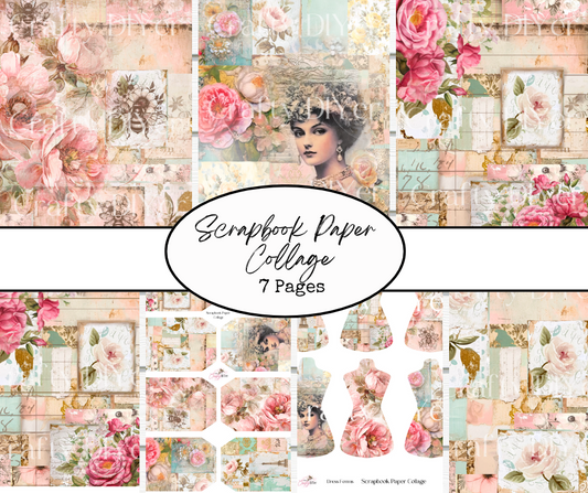 Scrapbook Paper Collage Digital Printables