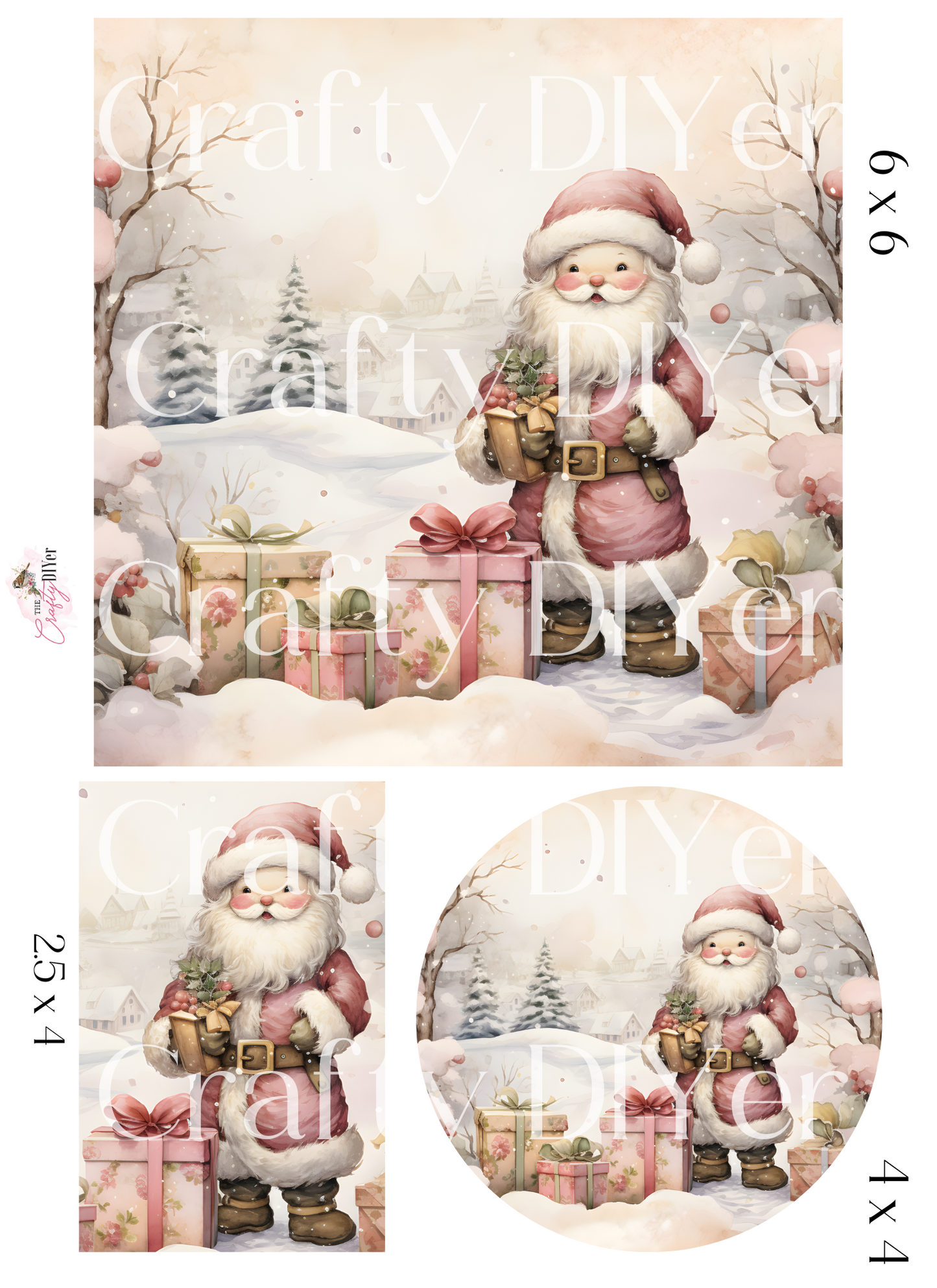 Shabby Christmas Trio Digital Print "JINGLE MINGLE EVENT"