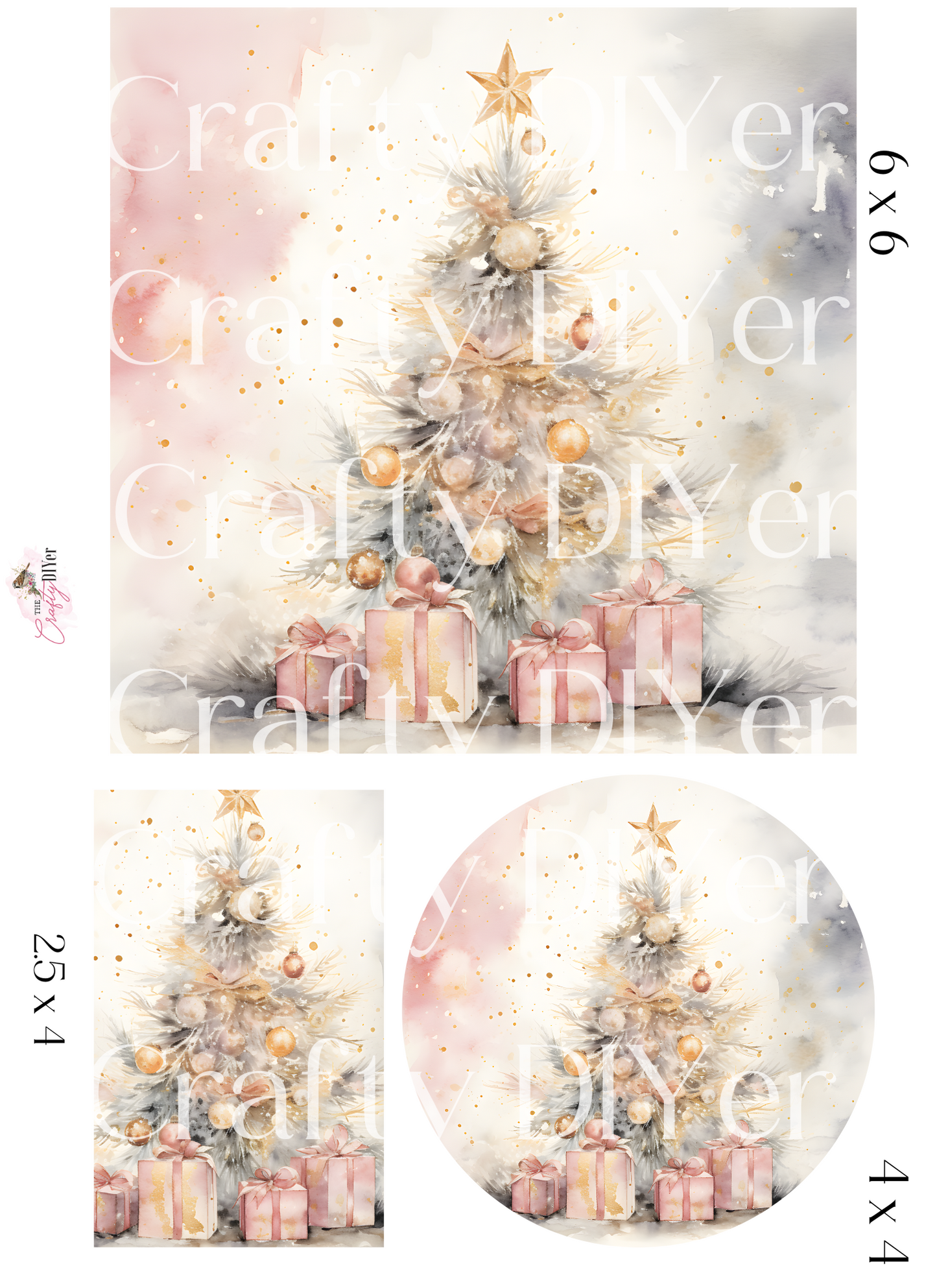 Shabby Christmas Trio Digital Print "JINGLE MINGLE EVENT"