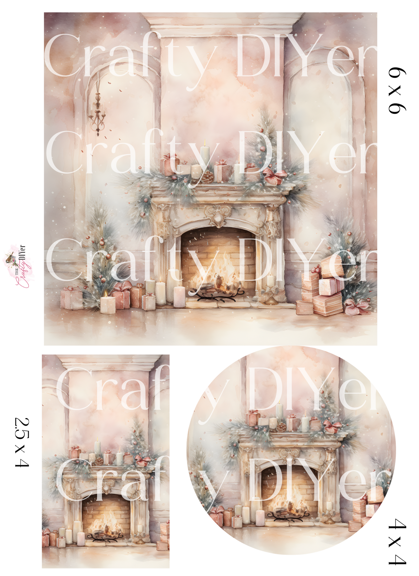 Shabby Christmas Trio Digital Print "JINGLE MINGLE EVENT"